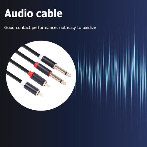Cavo adattatore amplificatore mixer cavo audio 2 RCA maschio a doppio jack 6,35 - Bild 3 von 7