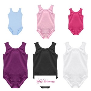 Girls Quality Lined Cotton Lycra Leotards Dance Ballet Pink Purple Black Gymnast