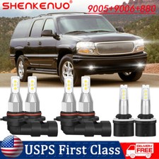 For GMC Yukon XL 1500 2500 2000-2006 LED Headlight High/Low Fog Light Bulbs Kit