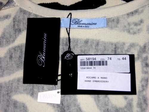 Cardigan en laine frange frange cristal Blumarine Swarovski neuf italien 44 officiel - US 8