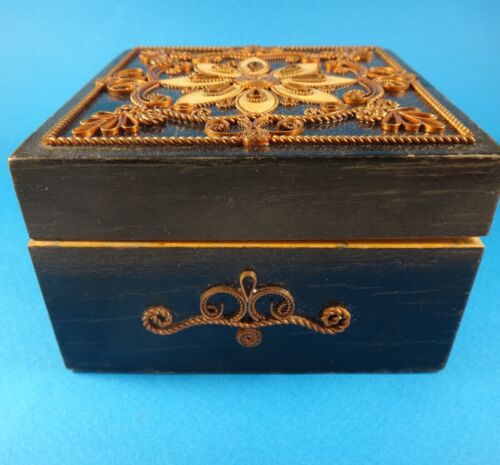 Sowjetische Vintage Holz Schmuckschatulle Blumen - Bild 2 von 11
