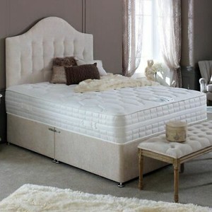 Details About Luna Cream Chenille Traditional Divan Bed Set Size And Storage Options