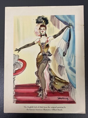 VTG 1941 Art Print Pinup Gilbert Bundy Ziegfried Girl