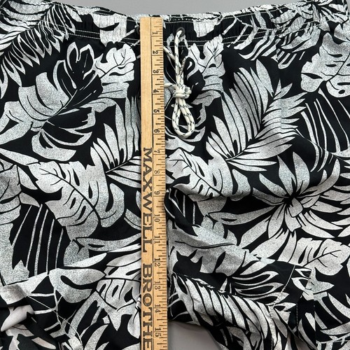 Tommy Bahama Shorts Mens XL Black White Hawaiian Floral Mesh Lined Swim Trunks - 第 4/12 張圖片