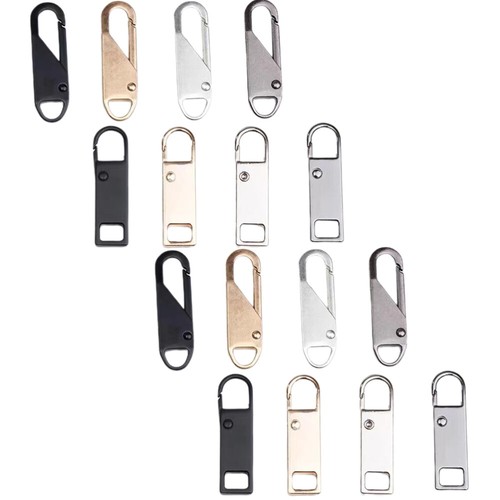 16x Metal Zip Fixer Detachable Zipper Tags Repair Pull Tabs for mode Clothes Bags A