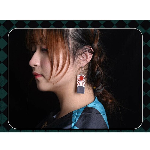 Demon Slayer Kimetsu no Yaiba Tanjiro Tanjirou Kamado Earrings Costume Cosplay - Picture 4 of 6