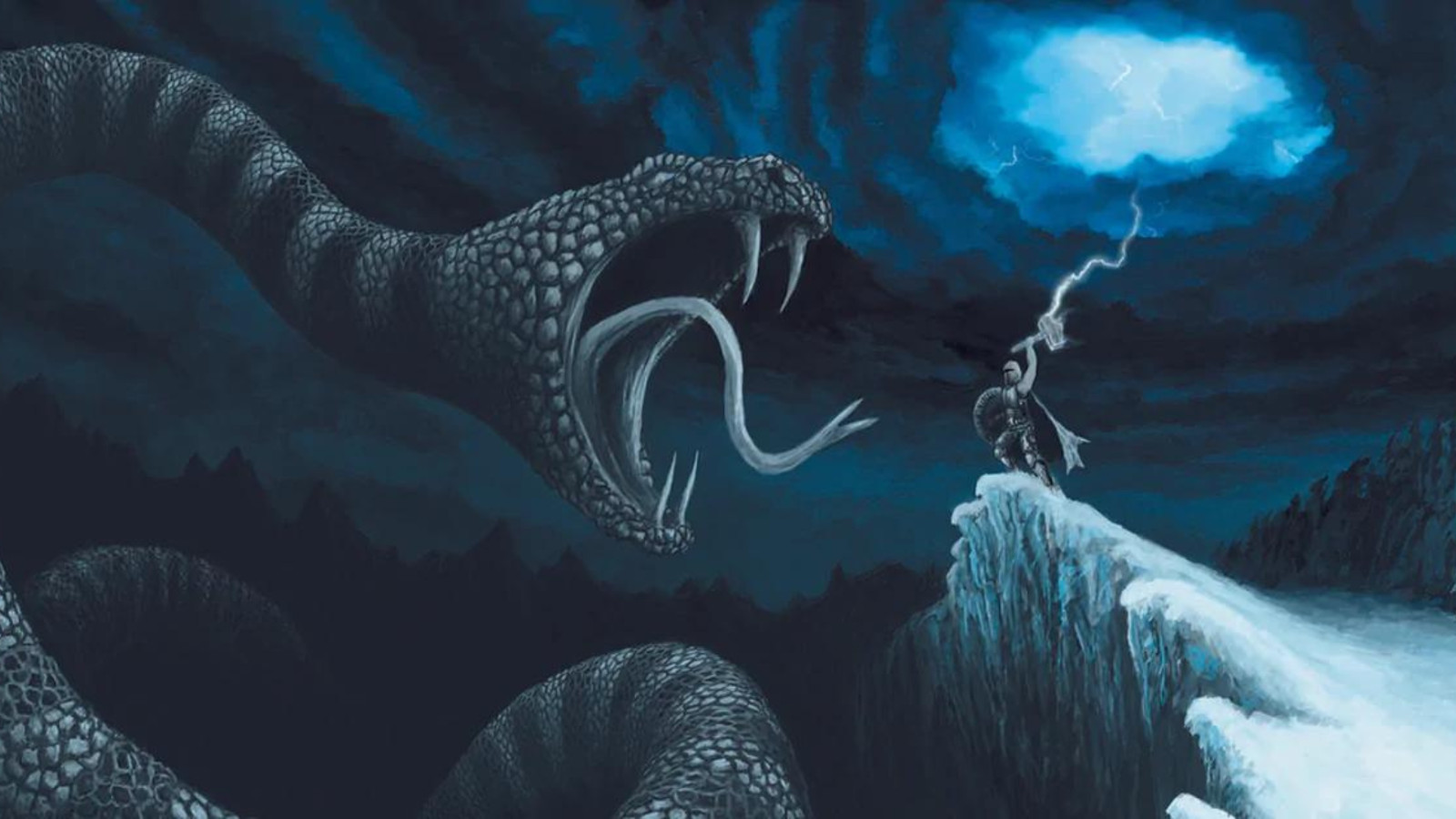 Tableau dieu viking 50x70 cm en toile canevas pour decoration murale salon noir et blanc