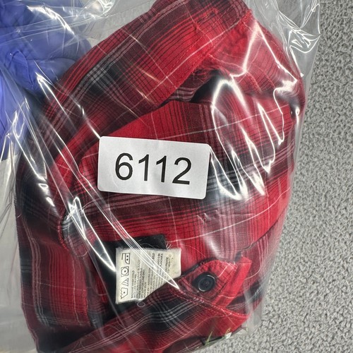 Wrangler PBR Shirt Mens Small Red Plaid Black Pearl Snap Cowboy Western Bull - Picture 8 of 8