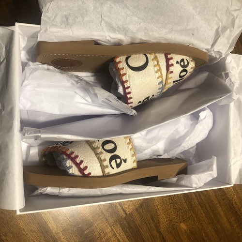 NIB $495 Chloé Woody Logo Multicolored Stitch Sandals in size 36! - Picture 10 of 13