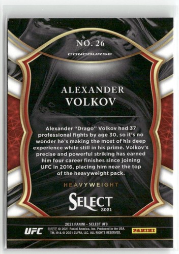 Alexander Volkov - 2021 Panini Select UFC - Concourse #26 - Picture 2 of 3