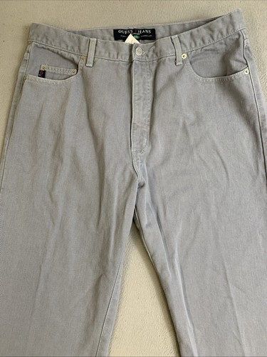 Guess Jeans 001 Men’s Size 36X32 Gray Classic Fit Straight Leg Triangle Logo - Picture 2 of 19