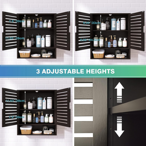 Badezimmerschrank Wandmontage, Bambus über der Toilette Aufbewahrung Organizer, Platz S - Bild 7 von 9