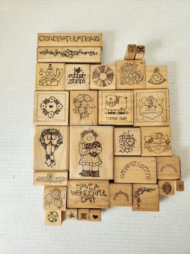 DOTS Rubber Mounted Stamp Lot DIY Greeting Card Birthday Holiday Flower Border  - Picture 1 of 13