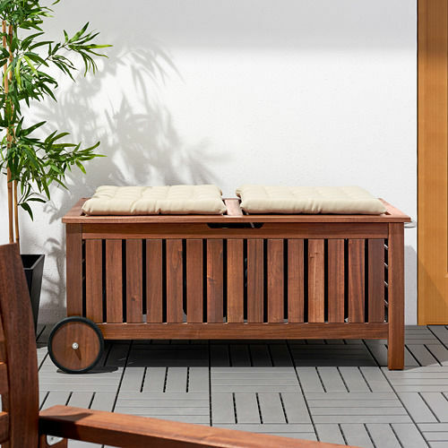 IKEA ÄPPLARÖ storage bench, outdoor 128x57x55 cm brown stained - Bild 7 von 9