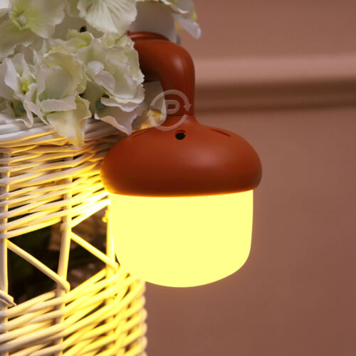 LED Sensor Night Light Acorn Shaped Lamp Smart Sound Control Kids Room Lighting - Picture 5 of 5