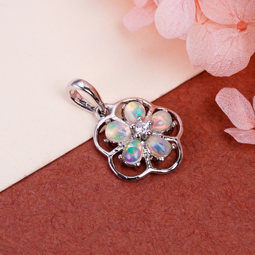 AAA+ Naturale Etiope Opale Gemma 925 Sterling Argento Penant Unisex Gioielli - Foto 5 di 6