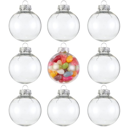 15 Durchsichtige Weihnachtskugeln zum Befüllen 6cm Weihnachtsbaum Deko DIY - Bild 8 von 8