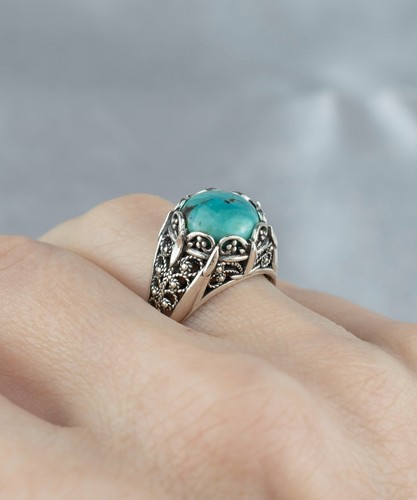 Sterling Silver Filigree Art Citrine Gemstone Women Cocktail Ring - Picture 66 of 67