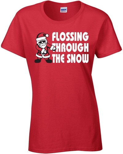 Flossing Through the Snow Christmas Youth, Men's Ladies Long Sleeve T- Shirt 036 - Picture 35 of 35