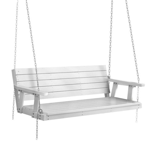 Gardeon Porch Swing Chair with Chain Outdoor Furniture 3 Seater Bench Wooden Whi - Picture 7 of 7
