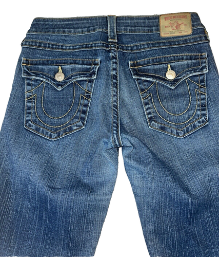 True Religion Women's Jeans Becky 30 Bootcut Low Rise Flap Pockets Made in USA - Picture 4 of 15