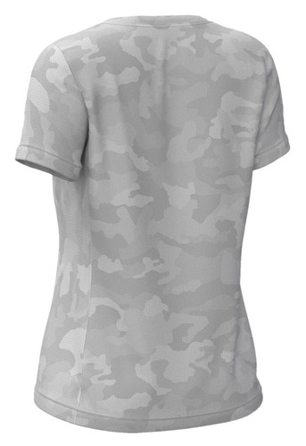 FXR Breezy UPF Womens Short Sleeve V-Neck T-Shirt Gray Camo/Razz - Picture 2 of 2