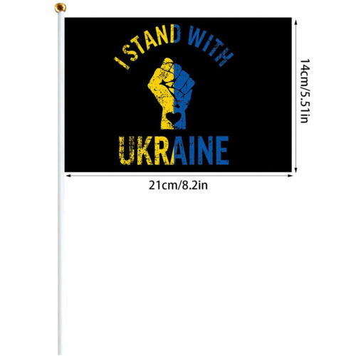 10Pcs Mini Ukraine Flag Ukraine Hand Waving Flag Hand Held Ukraine paFzc - Picture 2 of 15