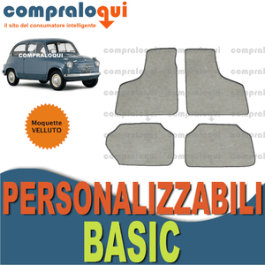 FIAT 600 TAPPETI SU MISURA tappetini con posteriori uniti per AUTO D/'EPOCA