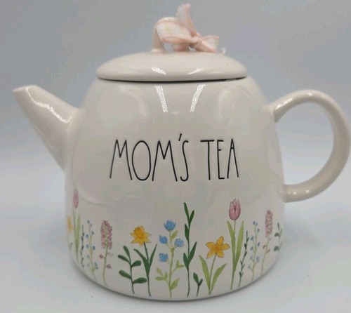 Neu ohne Etikett Rae Dunn elfenbeinfarben MÜTTERTEE Blumen Teekanne Artisan Collection  - Bild 1 von 7