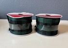 Checker Plaid Green / Black Wire Ribbon 2 1/2in x 20ft Set Of 2 New Celebrate It