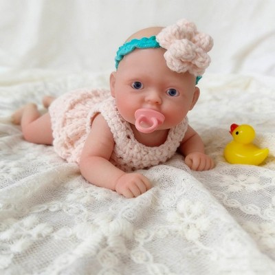 4.5'' Micro Preemie Full Body Silicone 13cm Baby Girl Doll Lifelike Mini Rebor...