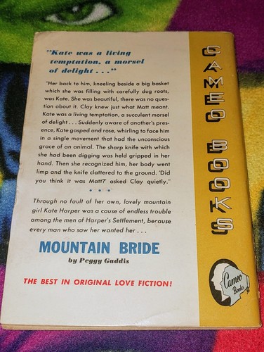 MOUNTAIN BRIDE-Peggy Gaddis-(Cameo #325 PBO 1952)-1st Ed-George Gross GGA cover! - Picture 2 of 5