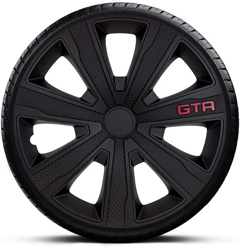 14" 15" 16" 17" 18" Wheel Trims Hub Cap Covers Alloy Look Black Silver Universal - Picture 20 of 44
