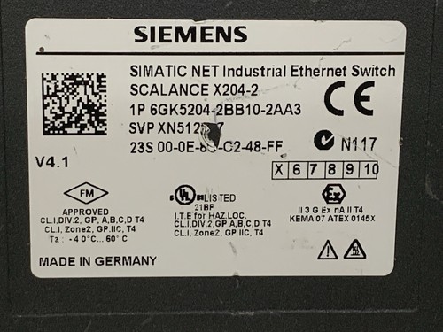 SIEMENS 6GK5204-2BB10-2AA3SCALANCE X204-2 IE Switch FedEx DHL Fasting Shipping - Picture 3 of 8