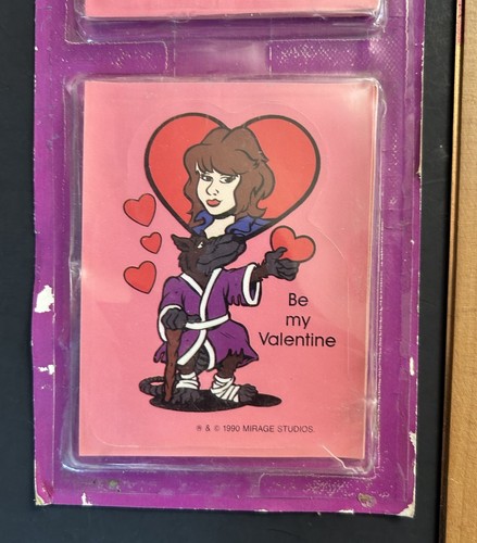 18 ADESIVI/CARTE VINTAGE 1990 Teenage Mutant Ninja Turtles San Valentino TMNT - Foto 3 di 8