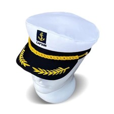 Captain Yacht Hat Cap Sailor Marine Admiral Hat Costume Hat for Halloween Cos...