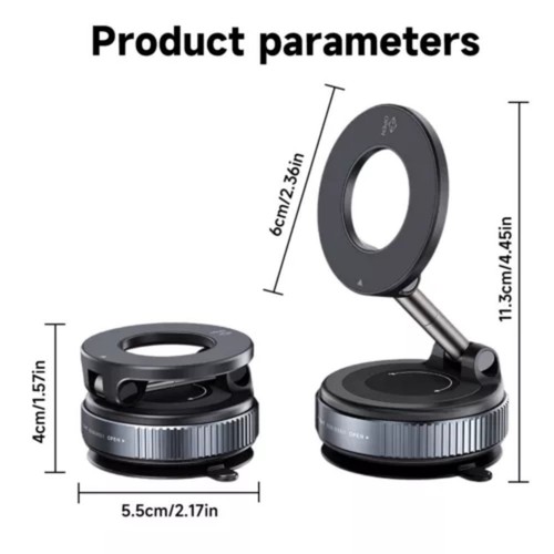 360° Verstellbar Magnetisch Vakuum Saugnapf Auto Handy Halter Halterung für MagSafe - Bild 11 von 18