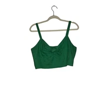 NWT Universal Thread green cropped top linen blend size medium 