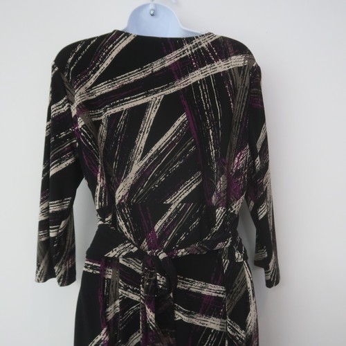 Abito Jones New York Wrap Taglia 14 Antirughe Viaggio Evento Ospite Midi Elasticizzato - Foto 4 di 9