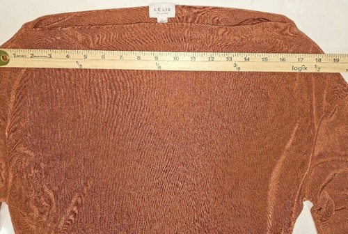 Blusa LeLis Collection Bronce Ligera Manga Larga Talla Grande - Imagen 7 de 9