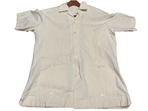 Vintage Haband Guayabera Hemd Herren L Cuban - Bild 1 von 5