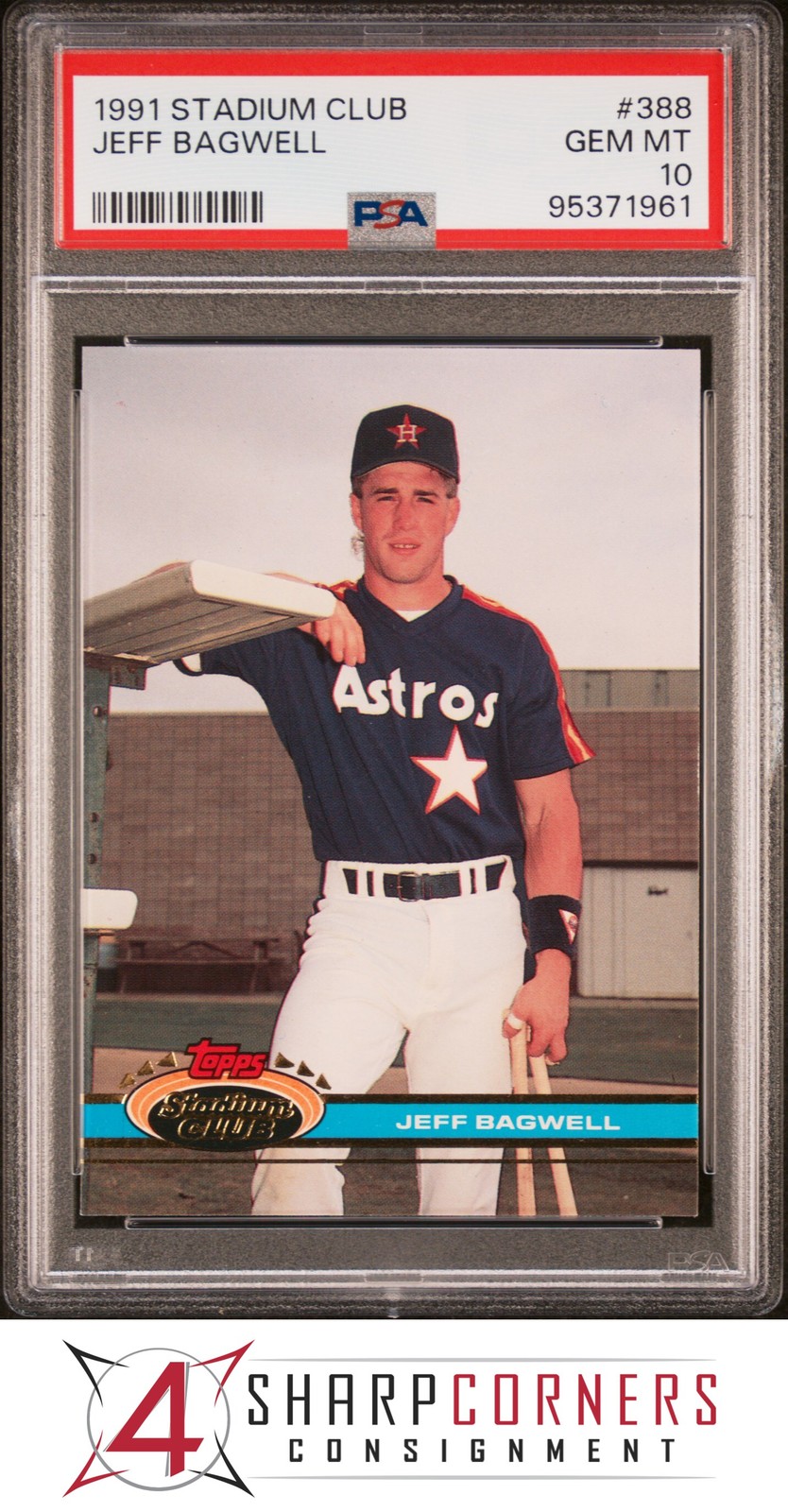 1991 STADIUM CLUB #388 JEFF BAGWELL RC ASTROS HOF PSA 10