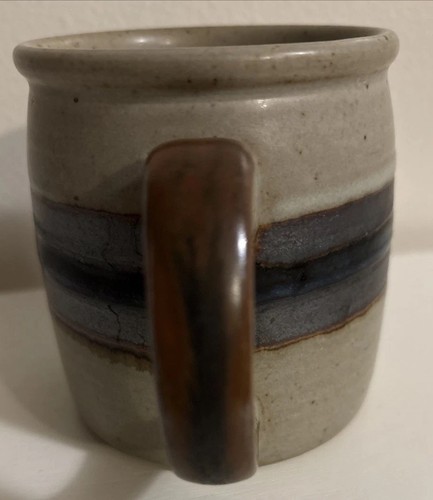 Vintage Otagiri Horizon Stoneware Mug in Grey with Blue Brown Bands - Bild 6 von 6
