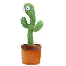 Dancing Cactus Plush Toy Repeat Talking Light Up Funny Singing For Kids Gift