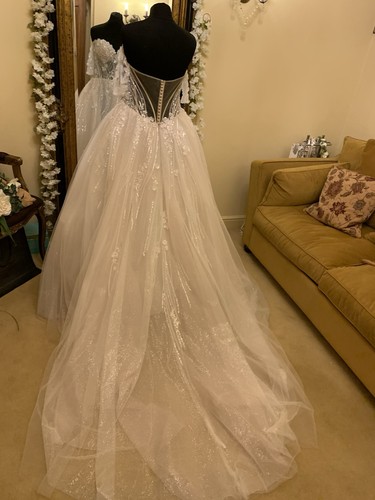 Enzoani Wedding Dress Style SEQUOIA Size 16 Iv/Beige/Nude NEW!! - Picture 4 of 24