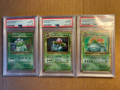 Sequentially Classic POKEMON SET - BULBASAUR & IVYSAUR & VENUSAUR Graded PSA 10