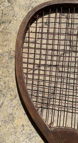 C. 1890 Harvard Flat Top Original Tennis Racket- Nice - Photo 8 sur 24