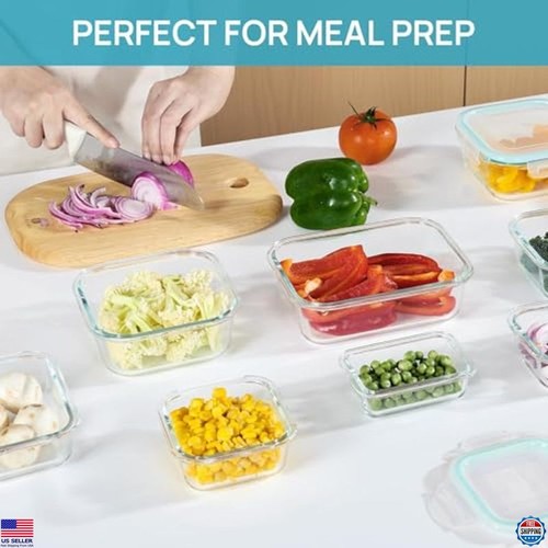 Vtopmart 8er-Pack Luftdichte Glas Lebensmittel Aufbewahrung Behälter - BPA-freies Meal Prep Set - Bild 5 von 6