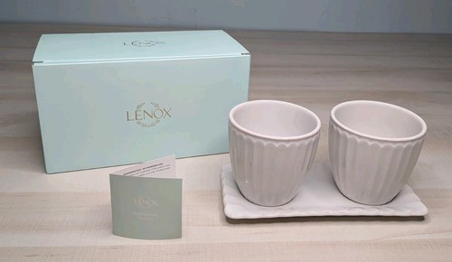 Lenox French Perle Scallop 3 Piece Herb Pots & Tray Set - Bild 2 von 12