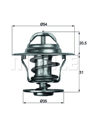 ENGINE COOLANT THERMOSTAT MAHLE ORIGINAL TX 13 71D P FOR SEAT TOLEDO I,IBIZA II - Picture 2 of 5